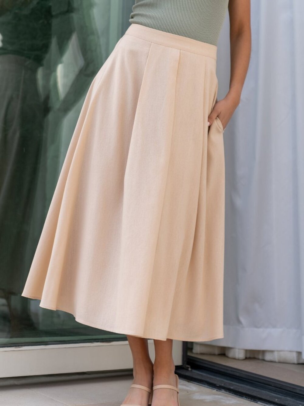 Baltic Born Midi Skirt in Light Peach